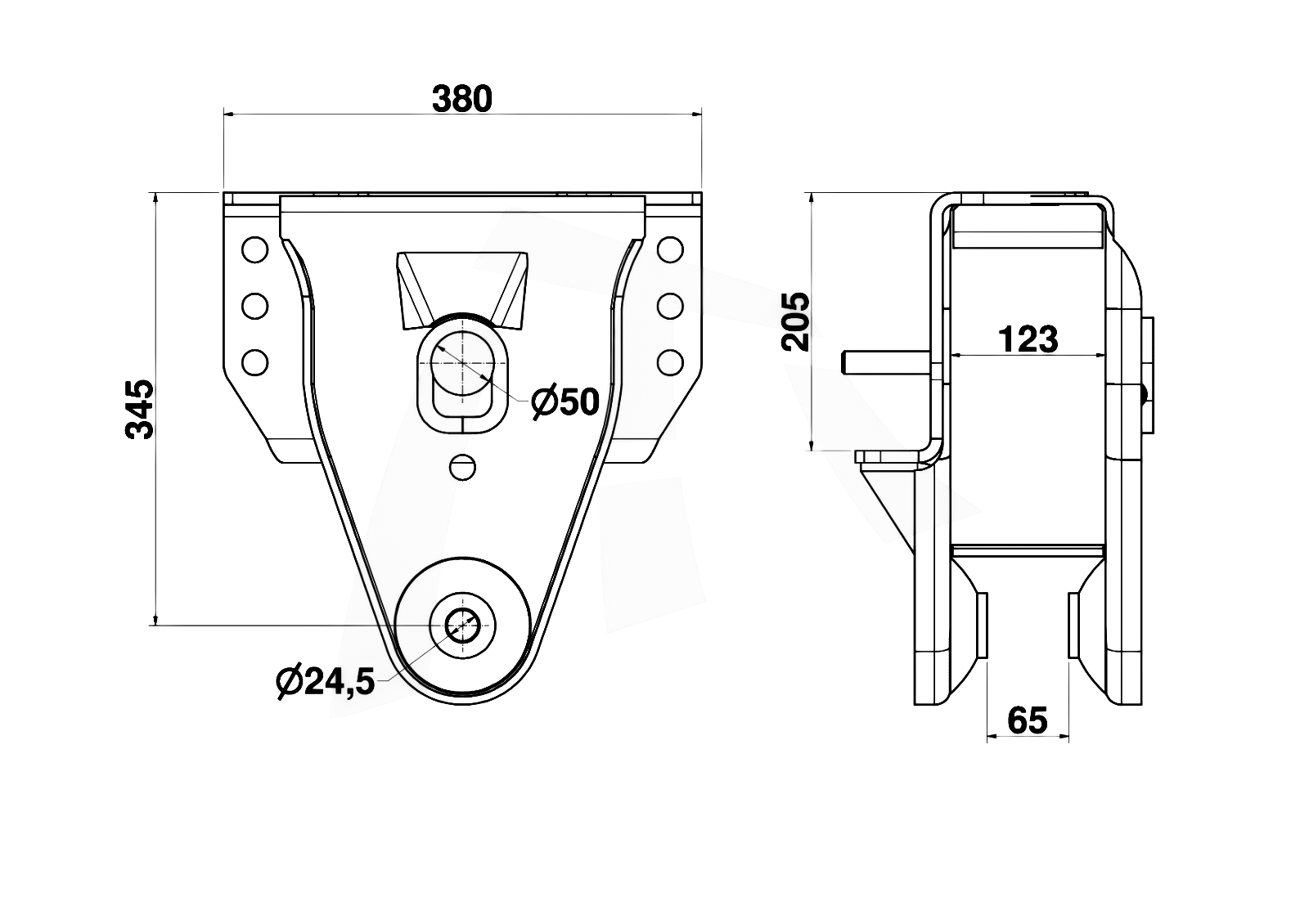 SUPORTE CENTRAL DO TRUCK DO SUSPENSYS SCANIA VOLVO IVECO E MERCEDES BENZ
