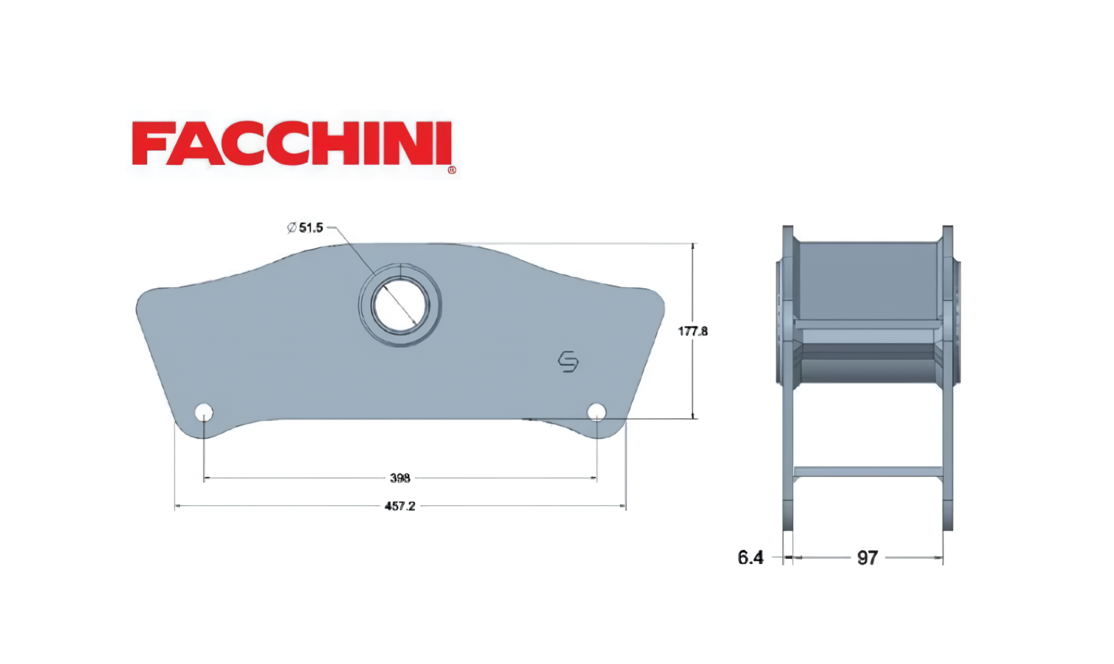 Balança Facchini 553mm X 94mm X 30mm X 5/16